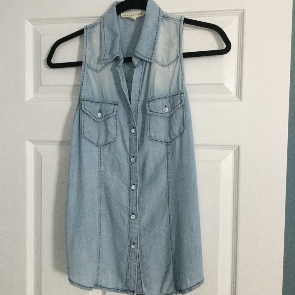 Lovestitch sleeveless denim top